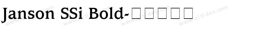 Janson SSi Bold字体转换